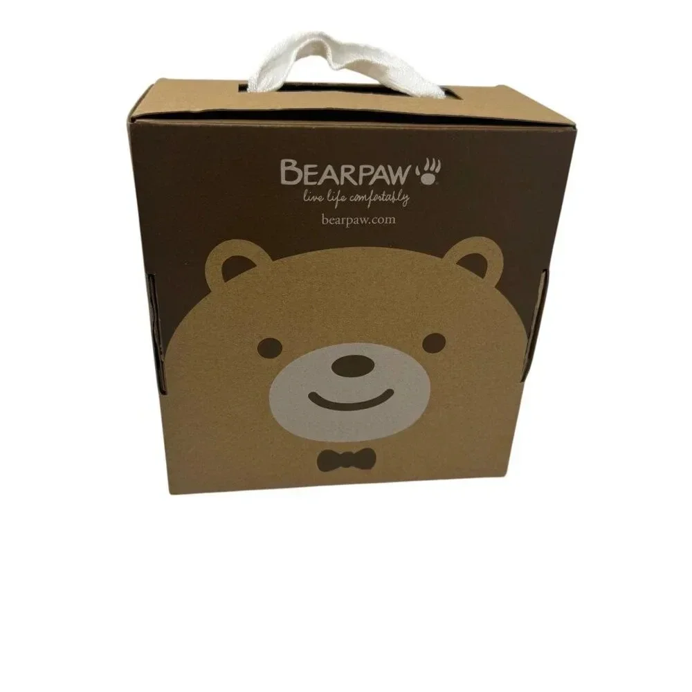 BEARPAW Baby fur Boots size 6-12 Months chestnut brown leather NWT gift box